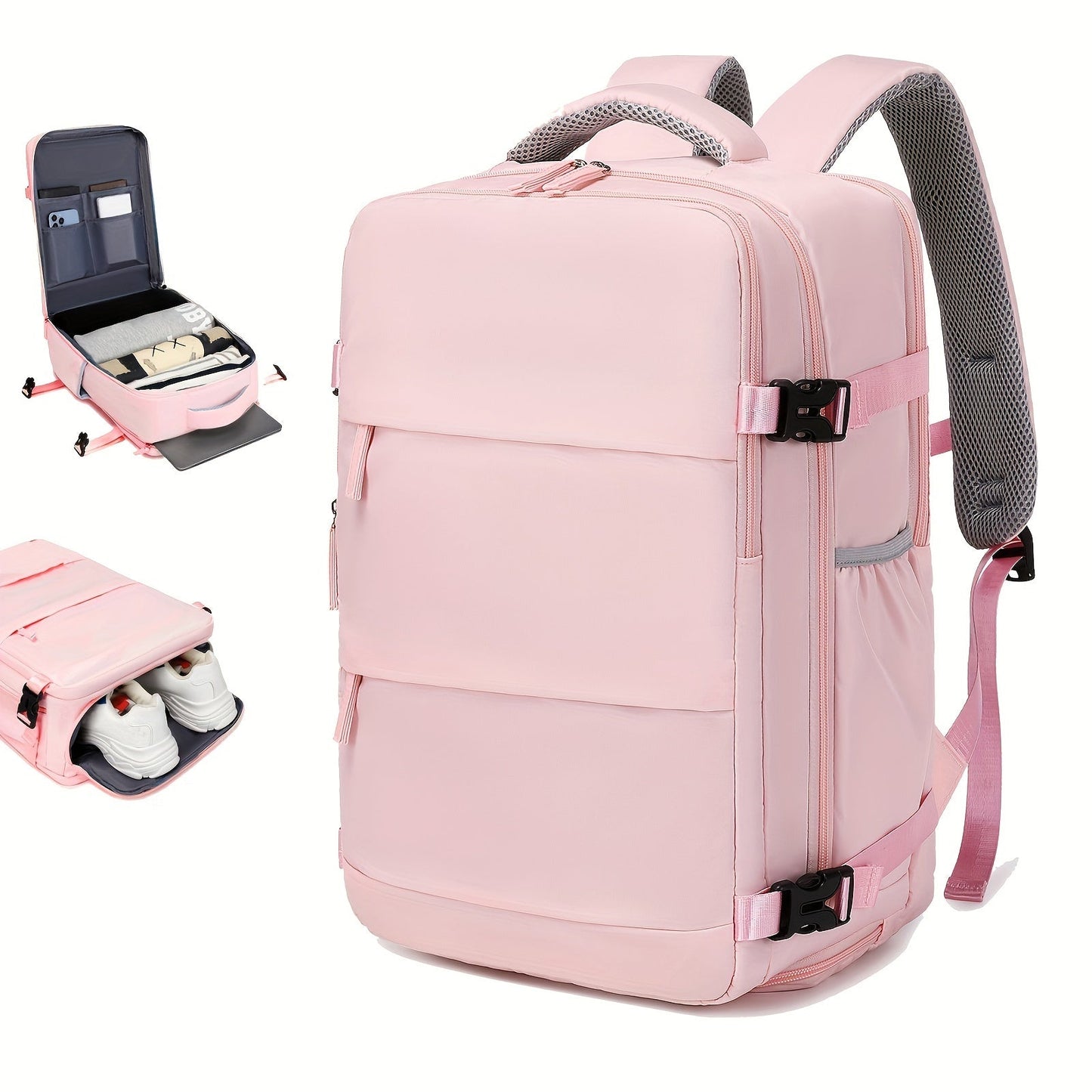 Large Capacity Travel Backpack with Shoe Compartment